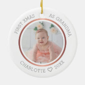 1. Weihnachten als Großmutter Modernes Zwei Foto Keramik Ornament (Hinten)