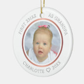 1. Weihnachten als Großvater Modernes Zwei Foto Keramik Ornament (Links)