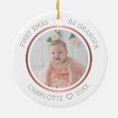 1. Weihnachten als Großvater Modernes Zwei Foto Keramik Ornament (Hinten)