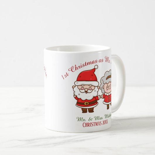 1. Weihnachten als Herr & Mrs. Niedlich Santa Mrs. Kaffeetasse (VorderseiteRechts)
