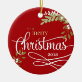 1. Weihnachten als kundenspezifisches Foto/Name Keramik Ornament (Vorne)