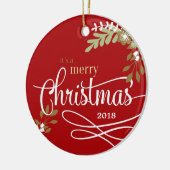 1. Weihnachten als kundenspezifisches Foto/Name Keramik Ornament (Links)