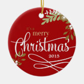 1. Weihnachten als kundenspezifisches Foto/Name Keramik Ornament (Vorne)