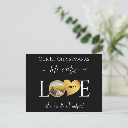 1. Weihnachten als Mr. Newlyweds Holiday Card (Stehend Vorderseite)