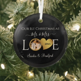1. Weihnachten als Mr. Newlyweds Holiday Glass Ornament Aus Glas