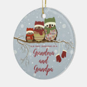 1. Weihnachten als Oma Großvater Großfamilie Maßge Keramik Ornament (Links)