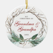 1. Weihnachten als Oma & Opa Personalisiert Keramik Ornament (Vorne)