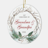 1. Weihnachten als Oma & Opa Personalisiert Keramik Ornament (Links)