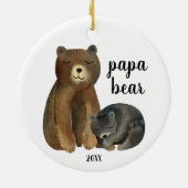 1. Weihnachten als Papa Bär Personalisierte Wasser Keramik Ornament (Hinten)