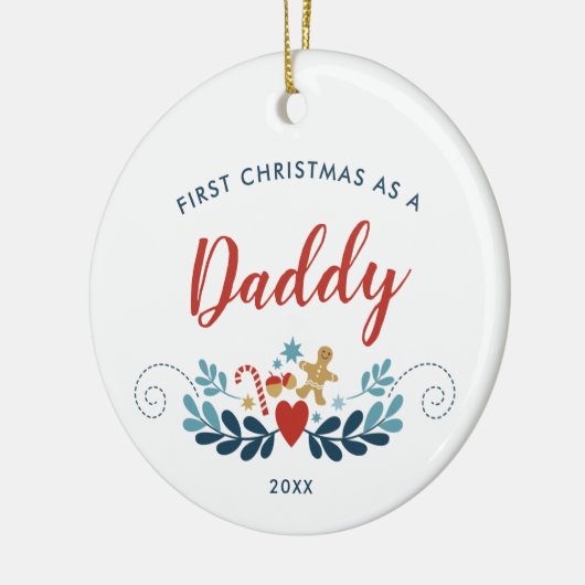 1. Weihnachten als Papa Personalisierte Weihnachts Keramik Ornament (Links)