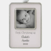 1. Weihnachten als Tante aus dem Nichte Jahr Foto Rahmen-Ornament Silber (Vorderseite)