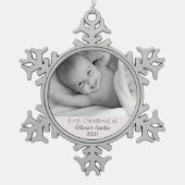 1. Weihnachten als Tante aus Nichte Schneeflocken Zinn-Ornament (Vorderseite)