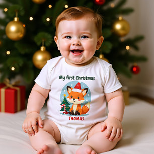 🎄1. Weihnachten, Benutzerdefinierter Text, Candy Baby Strampler