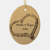 1. Weihnachten der Strand-Hochzeits-| addieren Keramik Ornament (Rechts)