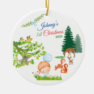1. Weihnachten des Babys (Johnny's Stil) Keramik Ornament