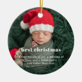 1. Weihnachten des Babys | Sentimental Foto Keepak Keramik Ornament (Vorne)