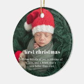 1. Weihnachten des Babys | Sentimental Foto Keepak Keramik Ornament (Links)