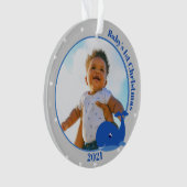 1. Weihnachten des Whale Baby mit Foto-Ornament Ornament (Vorderseite)
