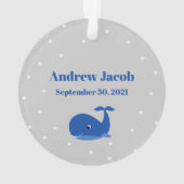1. Weihnachten des Whale Baby mit Foto-Ornament Ornament (Rückseite)