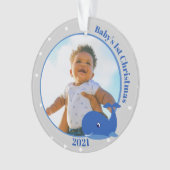 1. Weihnachten des Whale Baby mit Foto-Ornament Ornament (Vorderseite)