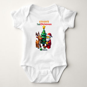 1. Weihnachten, eigener Text, Block Party Cheer Baby Strampler