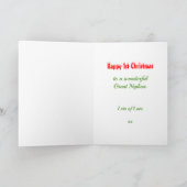 1. Weihnachten Great Nephew Dinosaur T Rex Karte (Innenseite)