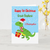 1. Weihnachten Great Nephew Dinosaur T Rex Karte (Gelbe Blume)