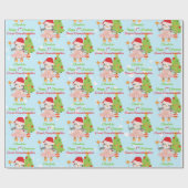 1. Weihnachten Große Enkeltochter Pinguin Geschenkpapier (Flach)