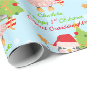 1. Weihnachten Große Enkeltochter Pinguin Geschenkpapier (Rolleneckpunkt)