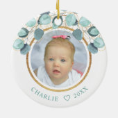 1. Weihnachten Große Großeltern Eukalyptus-Foto Keramik Ornament (Hinten)