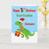 1. Weihnachten Großer Dinosaurier T Rex Karte (Gelbe Blume)