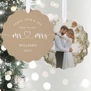 1. Weihnachten Herr und Frau Elegantes Foto  Ornament Karte
