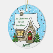 1. Weihnachten im neuen Zuhause Keramik Ornament (Links)