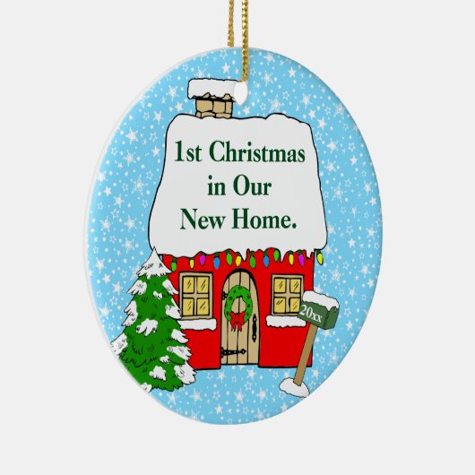 1. Weihnachten im neuen Zuhause Keramik Ornament (Rechts)