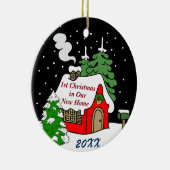 1. Weihnachten im neuen Zuhause Keramik Ornament (Rechts)