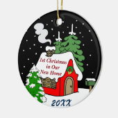 1. Weihnachten im neuen Zuhause Keramik Ornament (Links)