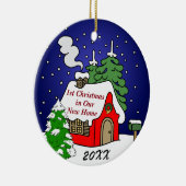1. Weihnachten im neuen Zuhause Keramik Ornament (Rechts)