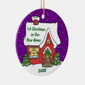 1. Weihnachten im neuen Zuhause Keramik Ornament (Rechts)