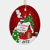 1. Weihnachten im neuen Zuhause Keramikornament (Rechts)