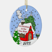 1. Weihnachten im neuen Zuhause Keramikornament (Rechts)