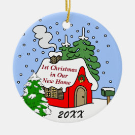 1. Weihnachten im neuen Zuhause Keramikornament