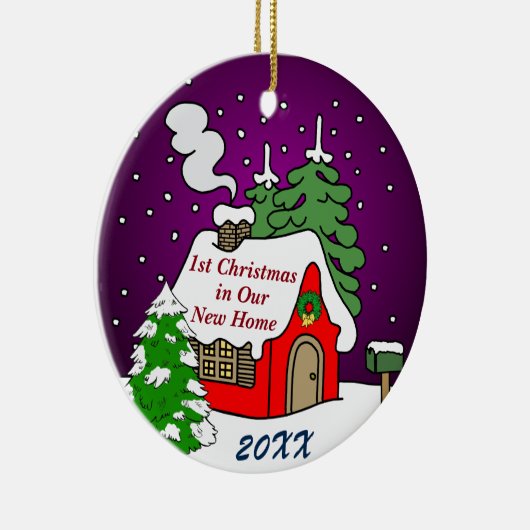 1. Weihnachten im neuen Zuhause Keramikornament (Rechts)