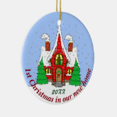 1. Weihnachten im neuen Zuhause Keramikornament (Rechts)