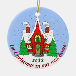 1. Weihnachten im neuen Zuhause Keramikornament