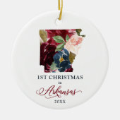 1. Weihnachten in Arkansas Personalisierter Staat Keramik Ornament (Vorne)