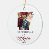 1. Weihnachten in Arkansas Personalisierter Staat Keramik Ornament (Links)