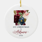 1. Weihnachten in Arkansas Personalisierter Staat Keramik Ornament (Hinten)