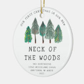 1. Weihnachten in New Neck des Waldes Rustikal Keramik Ornament (Links)