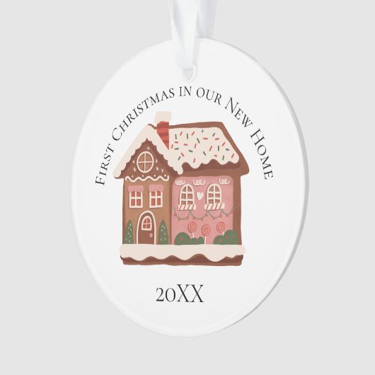 1. Weihnachten in unserem neuen Zuhause Gingerbret Ornament (Vorderseite)