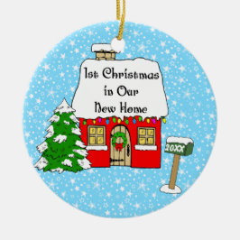 1. Weihnachten in unserem neuen Zuhause Keramikornament